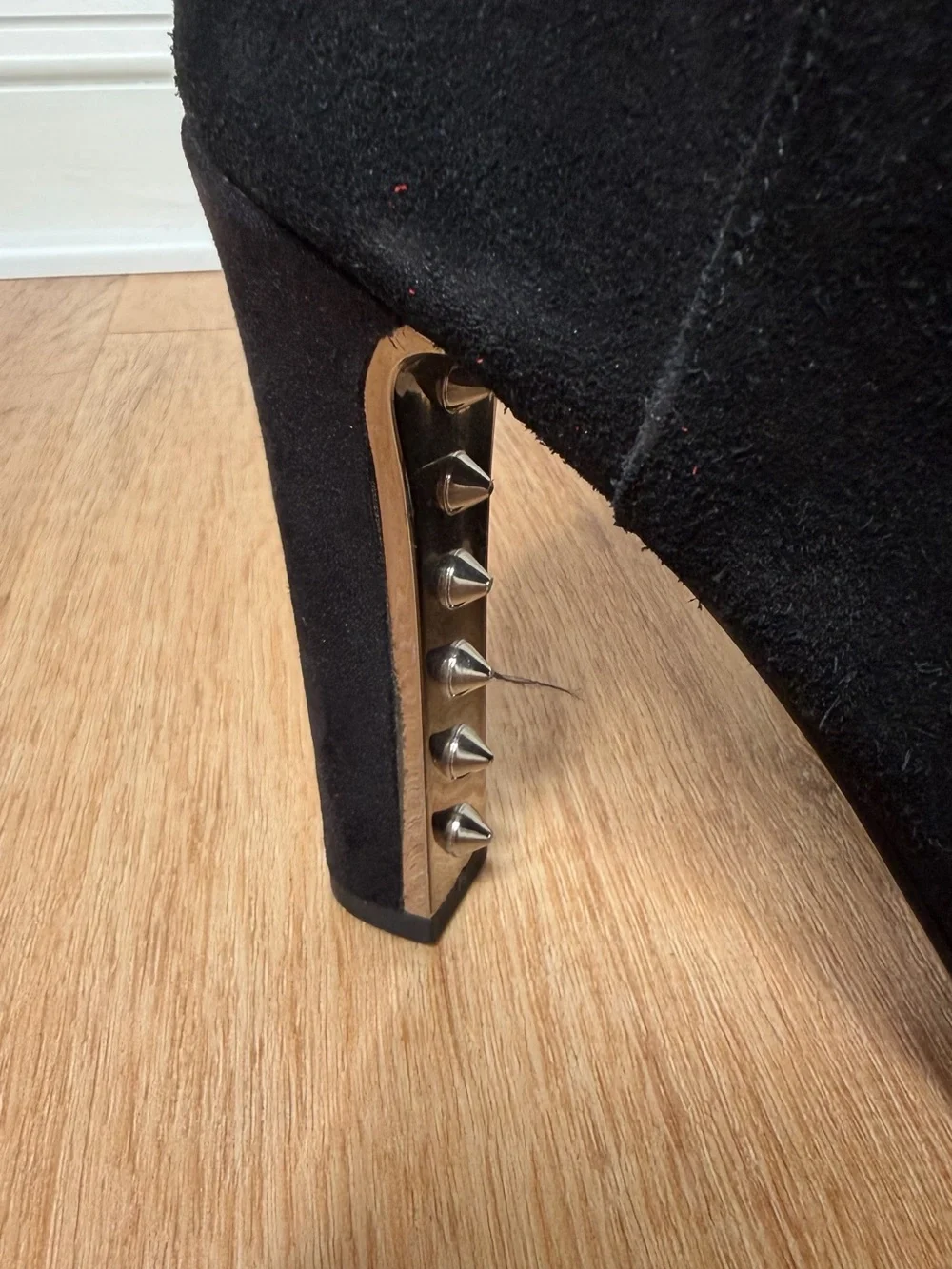 Fergie Black Suede Knee-High Platform Boots Over The Knee Boots Heel Grommets
